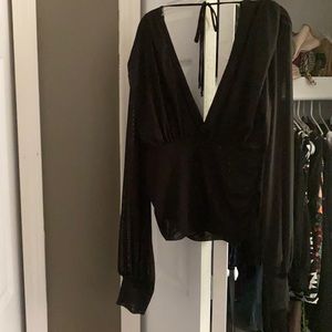 Sheer black fashion nova dress shirt
